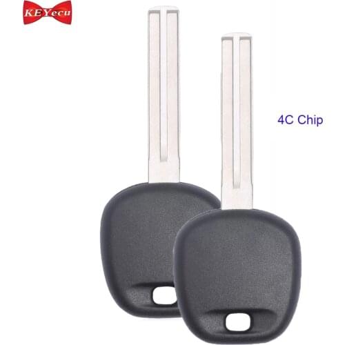 KEYECU 2pcs for Lexus GS300 LX470 ES300 RX300 Transponder Key 4C Chip TOY48 Blade