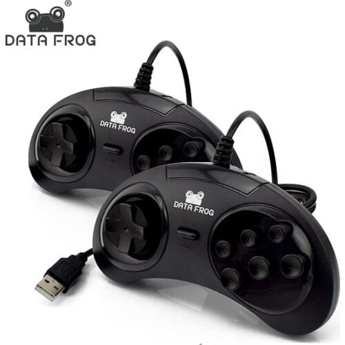 Data Frog 2pcs 6 Buttons Controller for PC USB Gaming Joystick for SEGA 16 Bit MD Games on Computer/MAC USB Gamepad Controller