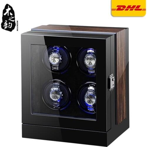 Watch Winder Box Mechanical Automatic Watch Winder Display Organizer Luxury Japanese Motor Shaker High Gloss Piano Finish
