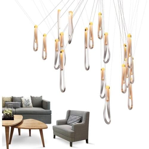 Creative art glass chandelier modern minimalist model house sales department sand table lighting coffee shop living room lamp