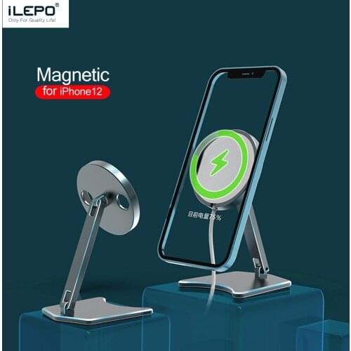 ILEPO 15W Magnetic Wireless Charger Stand For iPhone 12 Pro Mini Max Cell Phone Case Usb C Charger Wireless Charger