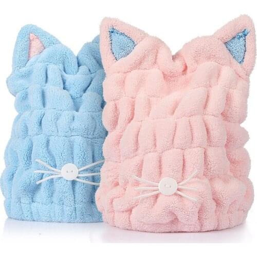 Lovely Microfiber Hair Bonnet Turban Shower Cap Quickly Dry Hair Shower Hat Wrapped Towel Hair Caps Bathroom