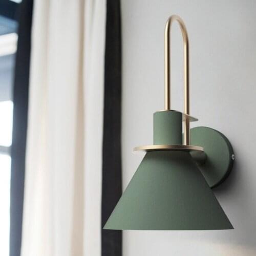 Nordic living room wall lights creative modern simple staircase aisle bedroom bedside macaron horn wall lamp