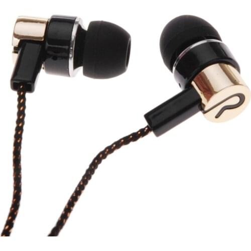 MP3/mp4 Roping Stereo 3.5mm Subwoofer In Ear Earbud 1.1M Reflective Fiber Cloth Line Metal Earphone Hot Sale