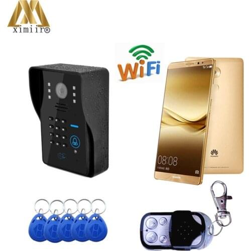 New Touch Calling Button With Rain-Proof Cover IR Night Vision Take Photo And Video ID Card Password Mobile Wifi Visual Doorbell