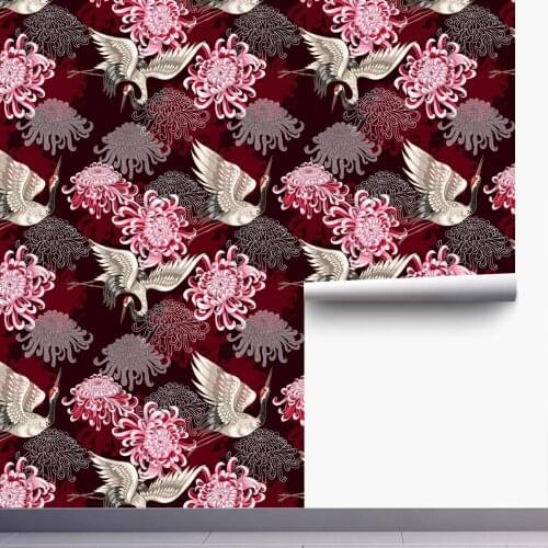 2020 New Released Beautiful Flowers Self-Adhesive Thickened Wallpaper for Room Decoration and Furniture Renovation