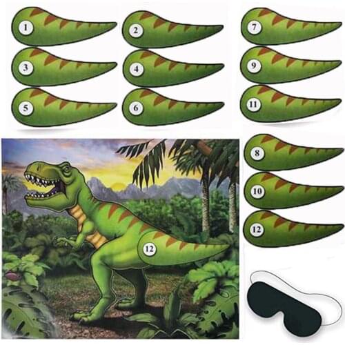 Dinosaur Party Supplies Dinosaur Banner Kid Boy Birthday Party Decoration Jurassic Jungle Party Needle Dinosaur Tail Game ww02
