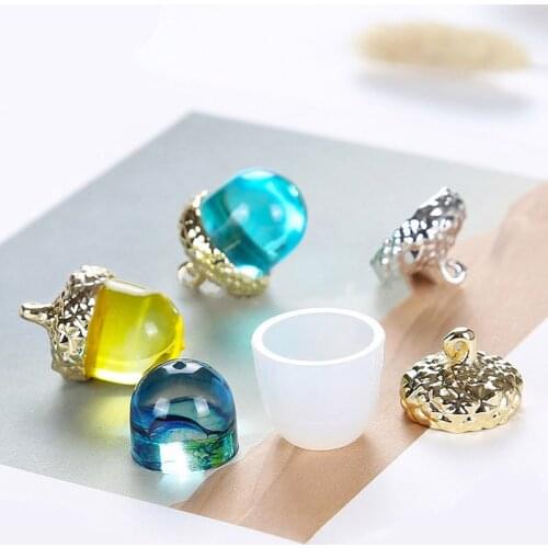2019 Transparent Silicone Mould Necklace Pendant Lanugo Mold Resin Decorative Craft Diy Acorn Type Epoxy Resin Molds 12*12*13.5m