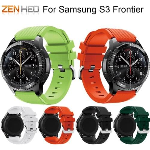 For Gear S3 Frontier / Classic Watch Band, 22mm Soft Silicone Man Watch Replacement Bracelet Strap for Samsung Gear S3 Wristband