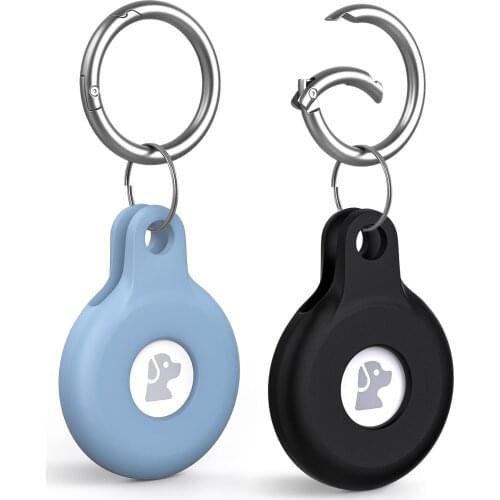 Silicone Case Compatible for AirTag 2021,[2-Pack] Anti-Scratch Pet Soft Tracker Holder Cover with Anti-Loss Keyring,Lightweight