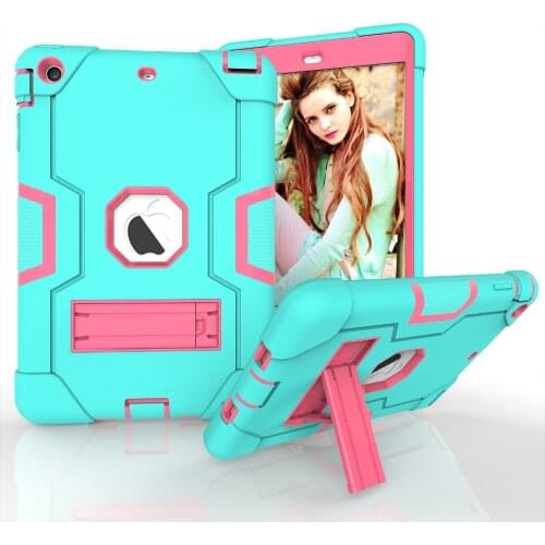 Silicone + PC armor shockproof sleeve case for ipad mini 1/2/3, bracket heavy duty hard body cover for ipad mini 3 2 1 - YCJOYZW