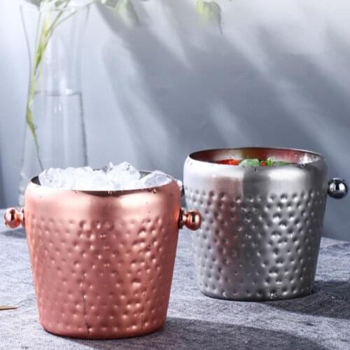 Stainless Steel Cup With Handle Wine Chiller Eco-friendly Rust-proof 3 Styles Single Layer Beer Chiller for Bar Storage Bucket