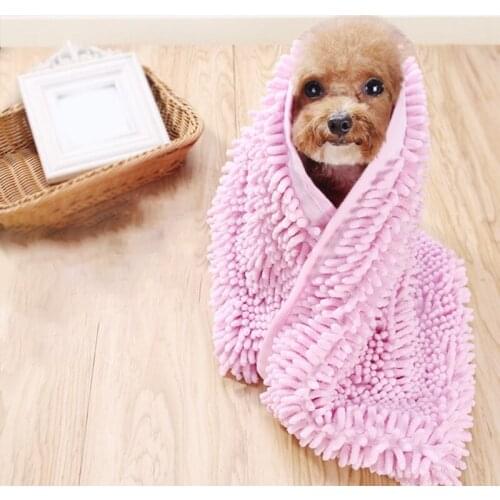 Microfiber Pet Bath Towels for Drying Puppy/Cat Daily Cleaning Supplies with Hand Pockets for Pet Daily Cleaning Towel