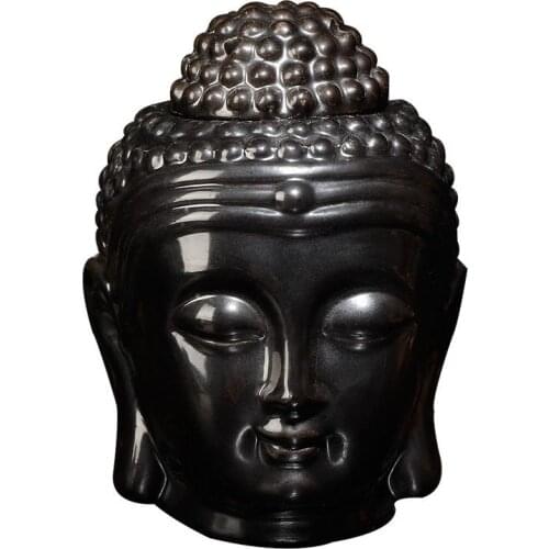 Buddha Decoration Crafts Porcelain Buddha Head Statue Tathagata Figurine Decorative Ornament Buddhism Figurine Miniature Decor