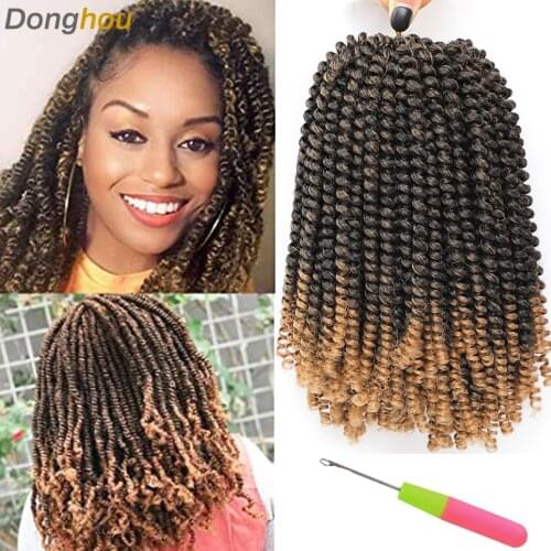Spring Twist Corchet Hair Blonde 1b 27 30 Grey 350 two Tone Color 8 inch Bomb Twist Fluffy Synthetic Spring Twist Crochet Braids