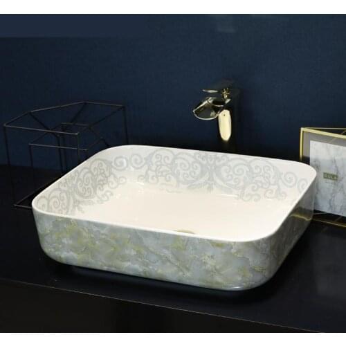 Vintage Style Ceramic Art Basin Sink Counter Top Wash Basin Bathroom Vessel Sinks artistic oval ceramic wash basin bathroom sink