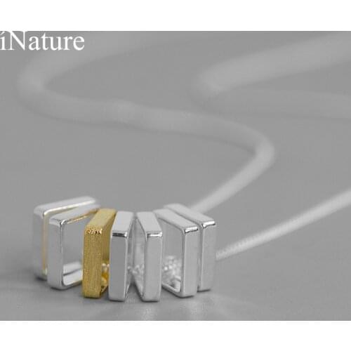 INature 925 Sterling Silver Fashion Square Choker Necklace For Women Jewelry Gift