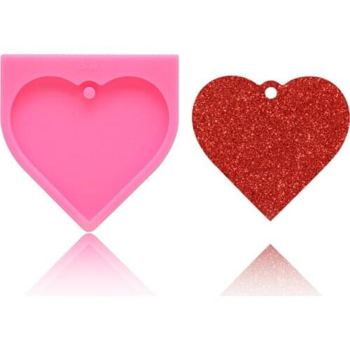 1Pcs DIY Silicone Resin Mold Big Love Keychain Mirror Epoxy UV Resin Jewelry Pendant Molds Handmade MakingTools For Fondant Cake