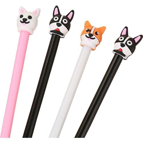 1 Pcs Creative Cute Cartoon Silicone Fox Modeling 0.5mm Gel Pen Student Black Signature Pen School Supplies Stationery