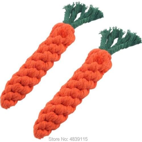 10pcs/lot Carrot Shaped Pet Dog Toys Cleaning Teeth Chew Toys Cotton Pet Molar Toys Wholesale
