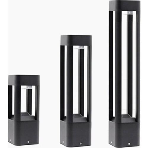 12W LED Bollard garden lights Square Outdoor Waterproof Lighting Road Path Parking Luminaire Led lawn lamps 85-265V/DC12V