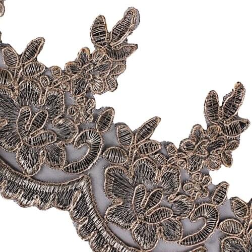 2yards Lace Ribbon Trimming Gold Metallic Embroidery Guipure Cord Trimming Applique Sewing Supplies T2461