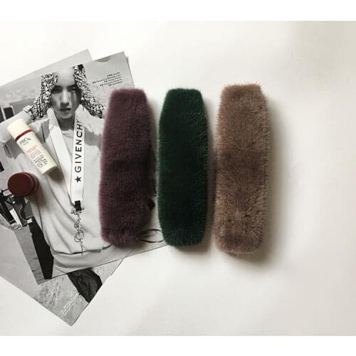 20cm Replacement Bag Strap Genuine Real Mink Fur Handbag Should Straps Handle For Women Purse Belts Charm Winter Accessories