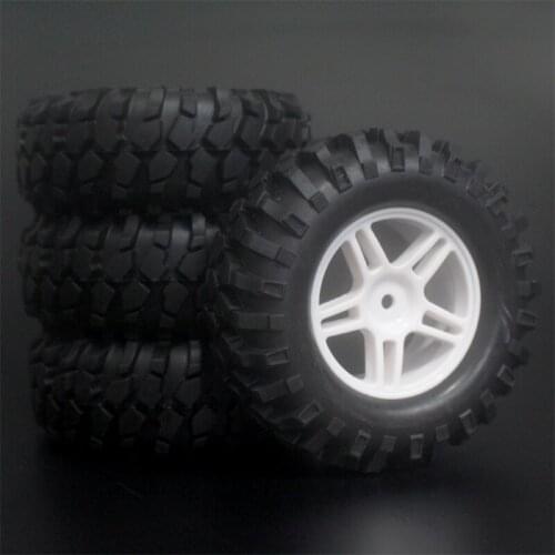 4x 1.9Inch 96mm Rubber Tires Plating Wheel Rims For D90 D110 SCX10 CC01 RC Rock Crawler Truck Climbing Off-Road Car