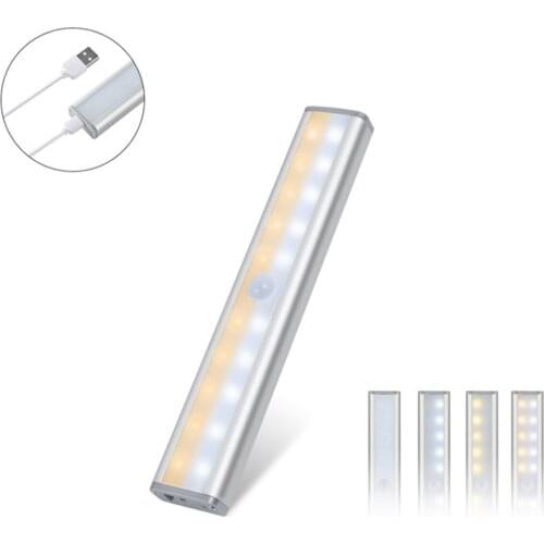 Wireless Motion Sensor LED Light USB Rechargeable Stick-on Magnetic 20LEDs Night Light for Closet Cabinet