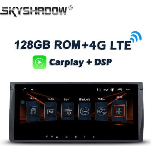 Carplay SIM 10.25" DSP Android 10.0 128G 8Core Car DVD Player GPS map WIFI Bluetooth RDS Radio For BMW M5 E39 X5 E53 Range Rover