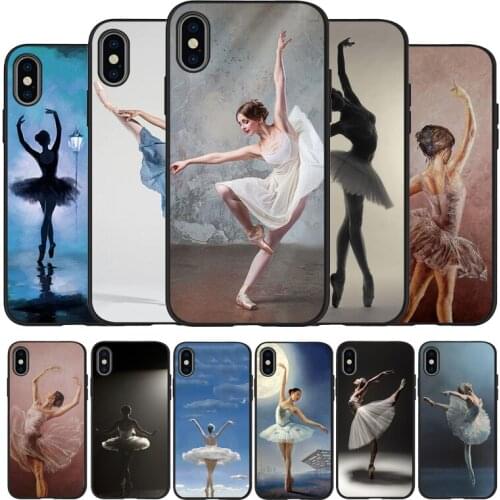 Ballet Girl black Silicone Phone Case For iPhone 12 XR XS Max 5 5S SE 2020 6 6S PLUS 7 8 X 11Pro Max 11 Cover