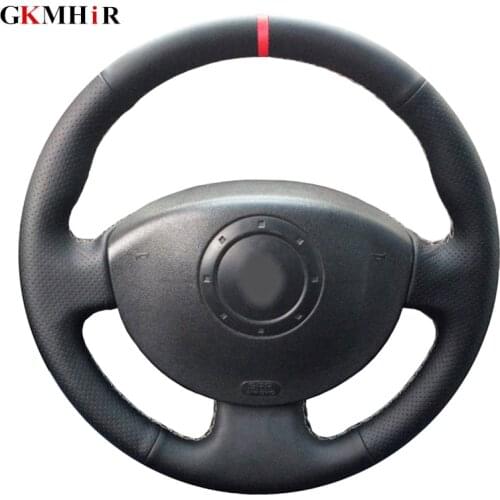 DIY Black Artificial Leather Car Steering Wheel Covers for Renault Kangoo 2008 Megane 2 2003-2008 Scenic 2 2003-2009