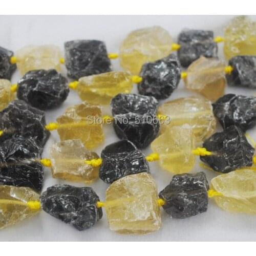 15.5" Length/1 string, Nature Rough Citrinee Smokyy Quartz Stone,Luxury Necklace,Christmas Gift,Size: 30-40mm
