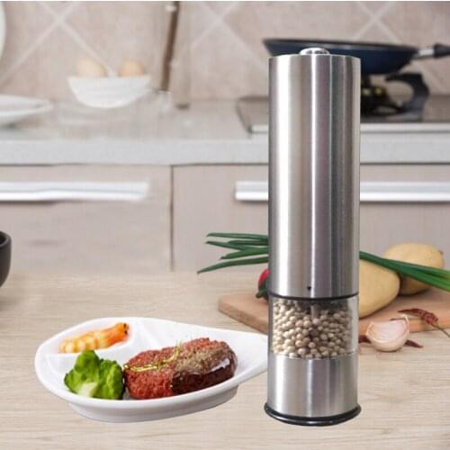 Electric Salt and Pepper Grinder Mill Stainless Steel Pepper Spices Mill Cutter Kitchen Seasoning Tools Accessories JU31613