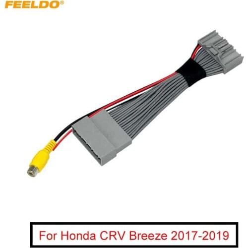 FEELDO Car Parking Rear Camera Video Plug Converter Cable For Honda CRV Breeze Parking Reverse Wire Adapter