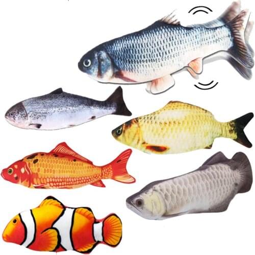 Simulation Fish Usb Charging Electric Swing Jumping Fish Children Toy Simulate Plush Fishes Jump Carp Grass Carp Pet Cat Toys