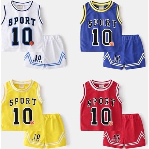 Baby Boy Girl Basketball Clothes Set Tank Top+Shorts 2PCS Summer Child Tracksuit Short Sleeve Sport Suit Baby Clothes 1-14Y