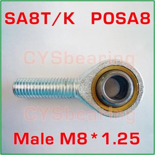 8mm SA8T/K POSA8 SAL8T/K POSAL8 rod end joint bearing metric male left hand thread M8X1.25mm rod end bearing