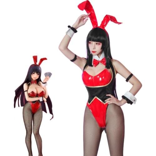 Anime Kakegurui Yumeko Jabami Cosplay Bunny Girl Costume Sexy Cosplay for Women Bunny Suit Jumpsuit Costume Halloween