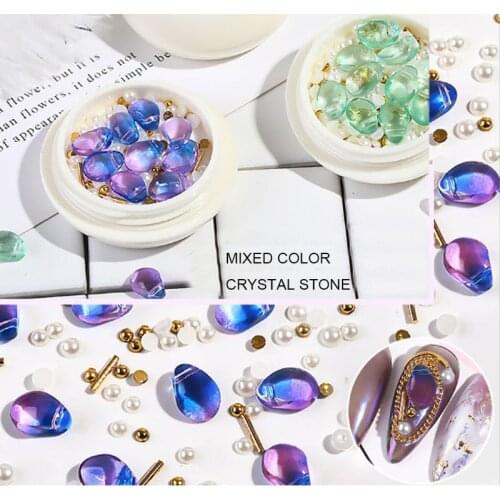 Crystal Stone Mixed styles Nail Art Rhinestone Pearl 3D Decorations Metal heart Beads Studs jewelry Manicure accessories
