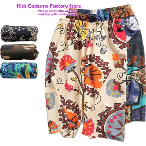 Summer Shorts Pants For Girls Boys Casual Kids Beach Trousers Loose Sports Print Breathable Childrens Shorts Pants 3-9Years