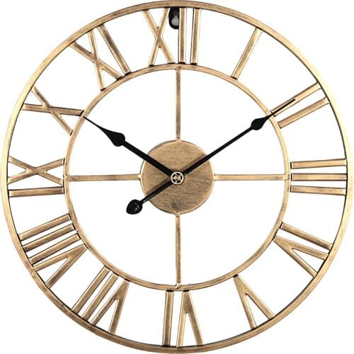 Wall Clocks Needle Gift Roman Numerals Indoor Outdoor Garden Metal Accurate Silent Nordic Hanging Ornament Round Home Decoration