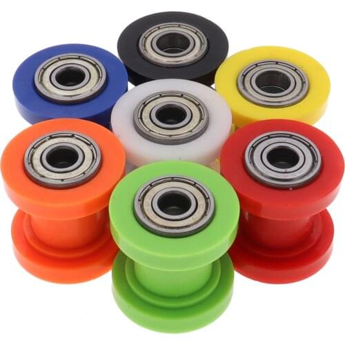 New Red White Black Blue Green 10mm/8mm Chain Rollers Pulley Chain Tensioner Wheel Guide For Motorized Pit Bike Motorcycle