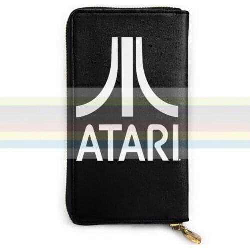 Atari 'Logo' new mens and womens smart leather wallet credit card bank card bag. Long mobile wallet