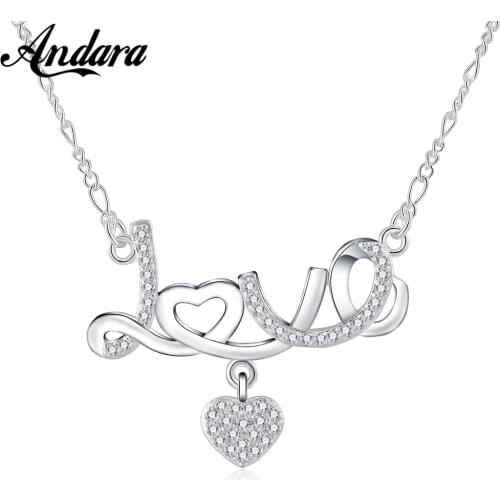 New Style 925 Silver Necklace Heart-Shaped Love Necklace For Woman Wedding Wedding Jewelry Gift