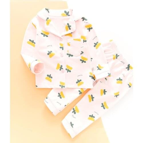 Girls Sleepwear Teenage Pajama Sets Children Clothes Set Long Sleeve Pyjamas Kids Nightwear Pajamas For girls 2-7Y