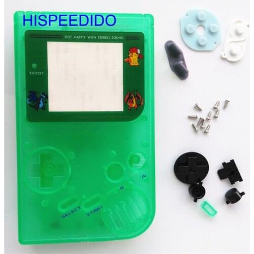 HISPEEDIDO Green For Gameboy Original Glow in the Dark Noctilucent Plastic Shell Case Housing Screen For GBO Luminous Cover