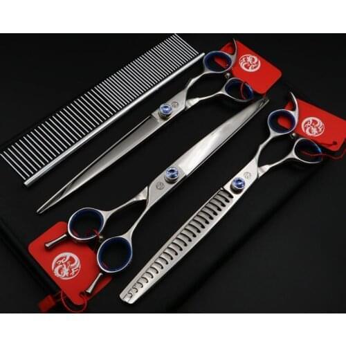 8 Inch Scissors Professional High grade Pet Grooming Dog Shears hair hairdressing barber salon tool Set with case