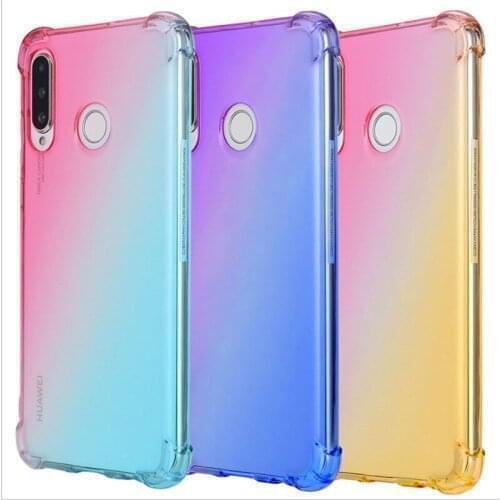 BONVAN Gradient Color Clear Case For Huawei Honor 8X 9X Pro Transparent Soft Cover For Honor Play 3 8C Silicone Couqe Capa