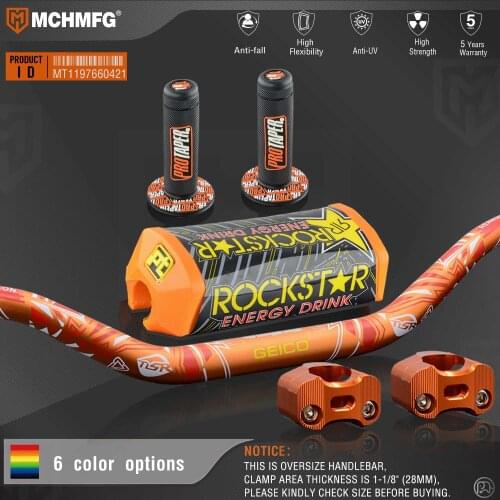 Handlebar For Pro Taper Pack Bar 1-1/8" Classic Handle bar Pads Grips Pit Pro Racing Dirt Pit Bike Motorcycle With CNC Adapter